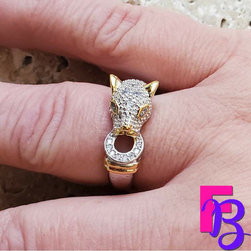 Designer Silver & Gold Panther Ring - Picture 9 of 12